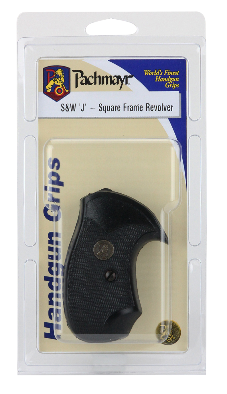 Pachmayr Compact Grip Checkered Black Rubber for S&W J Frame Square Butt — view 2
