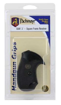 Pachmayr Compact Grip Checkered Black Rubber for S&W J Frame Square Butt — view 2