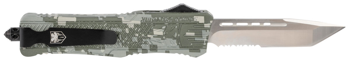 CobraTec CTK-1 Large 3.75" OTF Tanto Part Serrated D2 Steel Army DigiCamo Aluminum Handle — view 2
