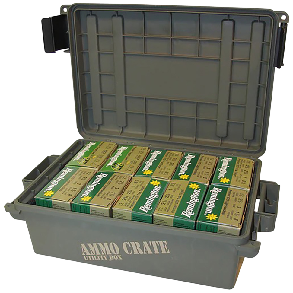 MTM Case-Gard ACR418 Ammo Crate Utility Box 12 Gauge Army Green Polypropylene — view 2