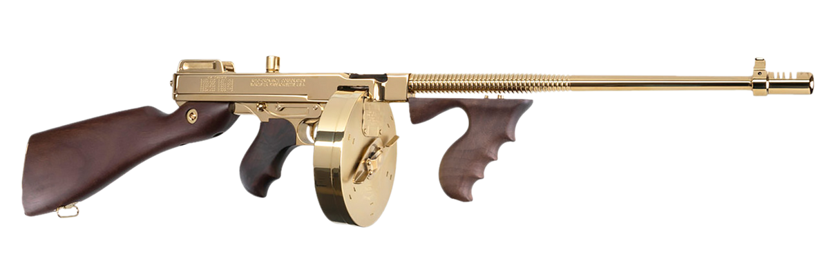 Thompson 1927A-1 Deluxe 45 ACP 16.5" 20+1/50+1 Semi-Auto Rifle - Titanium Gold — view 2