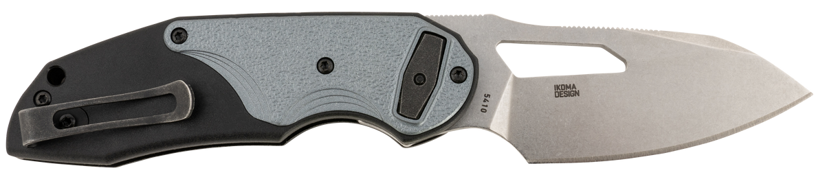 Columbia River CRKT 5410 Attaboy 2.73" Folding Drop Point Plain Stonewashed D2 Steel Black GRN Handle — view 2