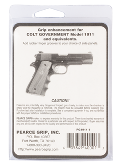 Pearce Grip PG19111 1911 Finger Groove Insert 1911-Style Government Black Rubber — view 2