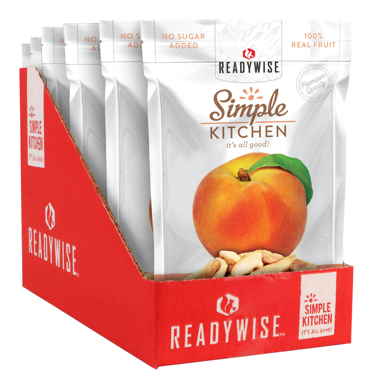 ReadyWise Simple Kitchen Freeze Dried Peaches 1 Serving Pouch - 6 Pouch Case — view 2