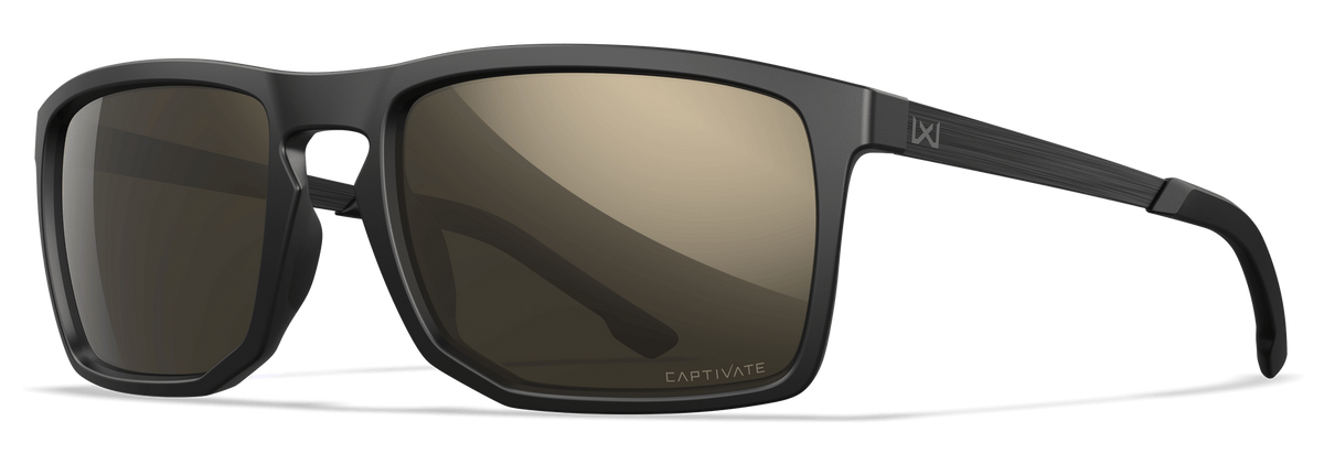 Wiley X Axe CAPTIVATE Tungsten Mirror Polarized Lens Polycarbonate Matte Black Frame Safety Glasses — view 2