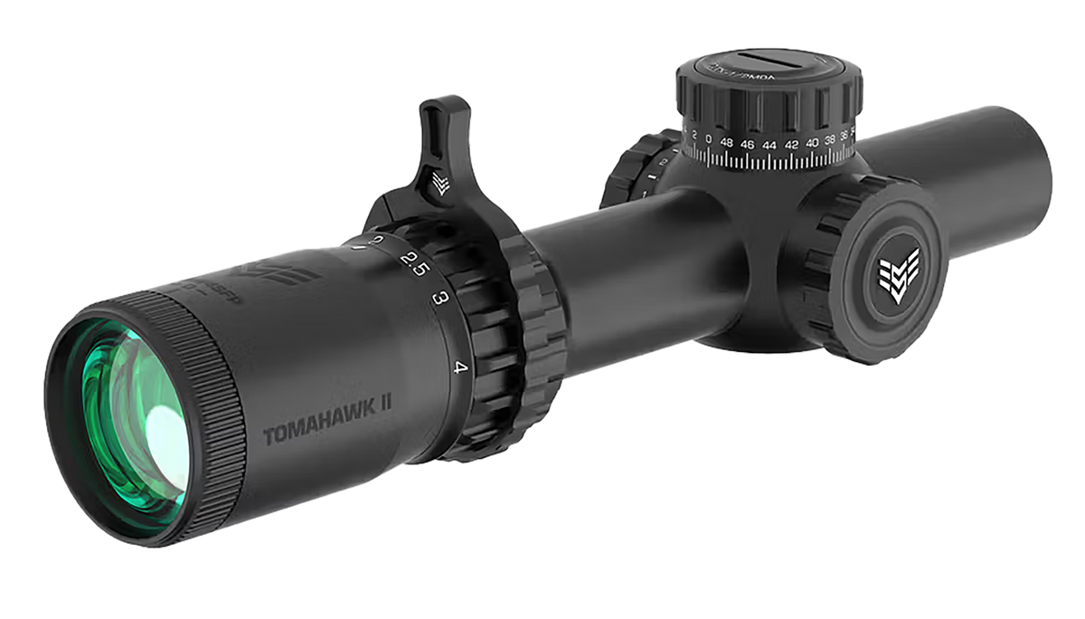 Swampfox Optics Tomahawk II 1-4x24mm 30mm Tube BDC Red Reticle LPVO Riflescope — view 2