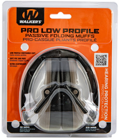 Walkers Game Ear Pro Low Profile Folding Passive Muff 22 dB Over the Head Flat Dark Earth/Black Polymer — view 2