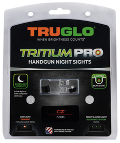 TruGlo Tritium Pro CZ 75 Green Tritium Orange Outline Night Sight Set - Black Nitride — view 2