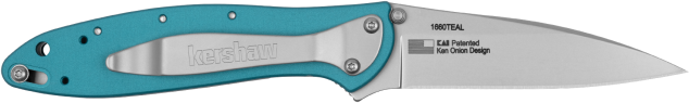 Kershaw Leek 1660TEAL 3" Folding Drop Point 14C28N Steel Teal Aluminum — view 2
