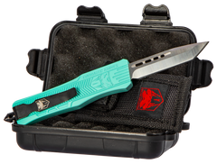 CobraTec Knives CTK-1 Small 2.75" OTF Tanto Plain D2 Steel Tiffany Blue Aluminum Handle — view 2