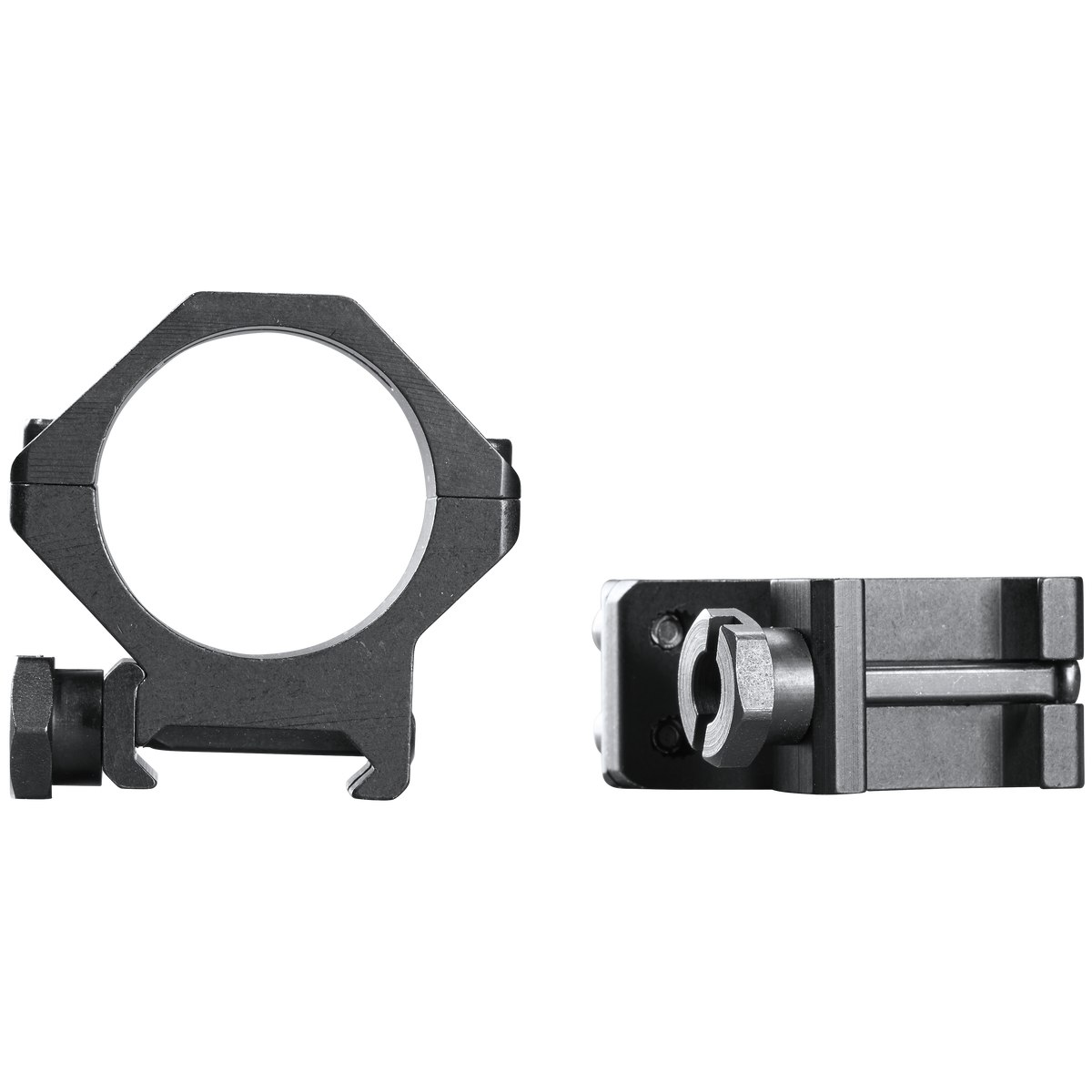 Weaver Mounts 48364 Four-Hole Skeleton Rings 30mm Low Matte Black Aluminum — view 2