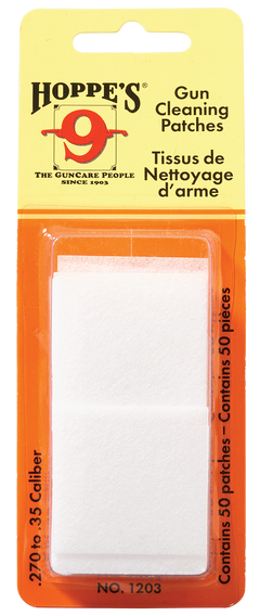 Hoppes 1203 #3 Gun Cleaning Patches 270-35 Cal Synthetic 50 Pack — view 2