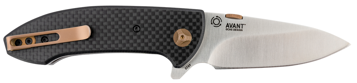 Columbia River CRKT 4620 Avant 3.18" Folding Spear Point Plain Satin 8Cr14MoV SS Black Carbon Fiber/G10 Handle — view 2