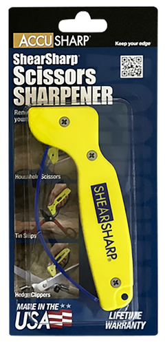 Accusharp 002C ShearSharp Scissors Sharpener Diamond Tungsten Carbide Yellow/Blue — view 2