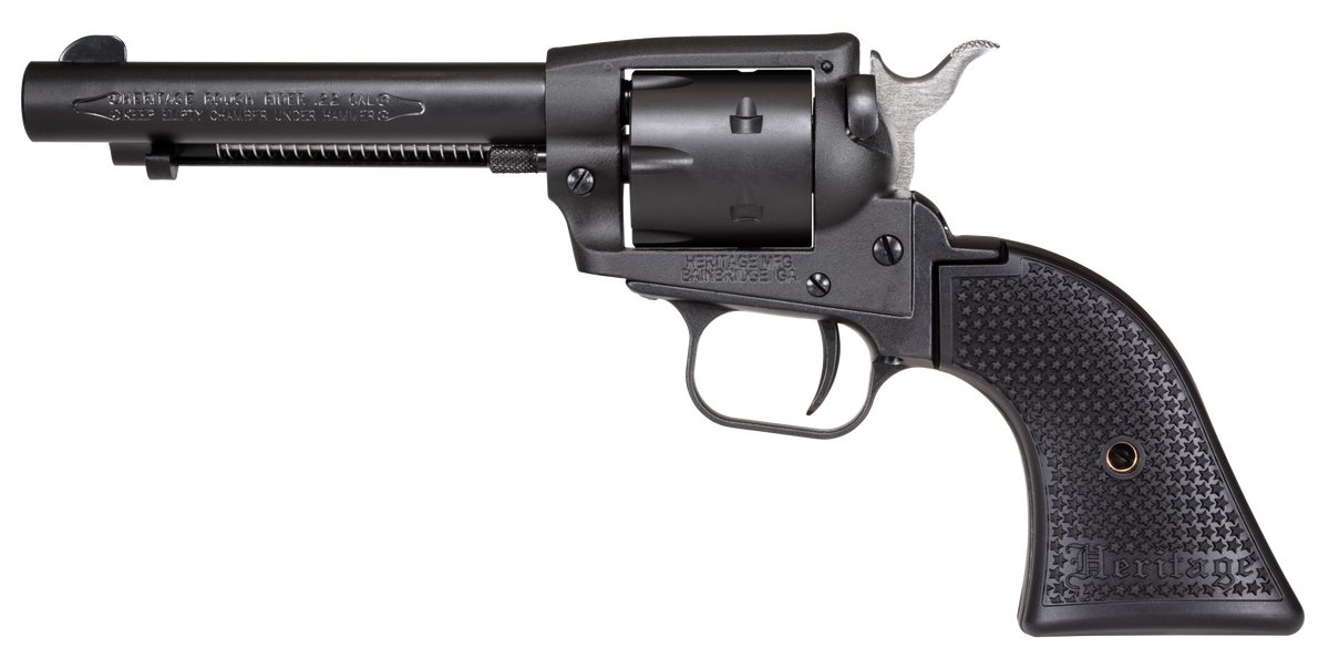 Heritage Mfg Rough Rider 22 LR 4.75" 6-Shot SAO Revolver - Black Satin / Black Polymer Grip — view 2