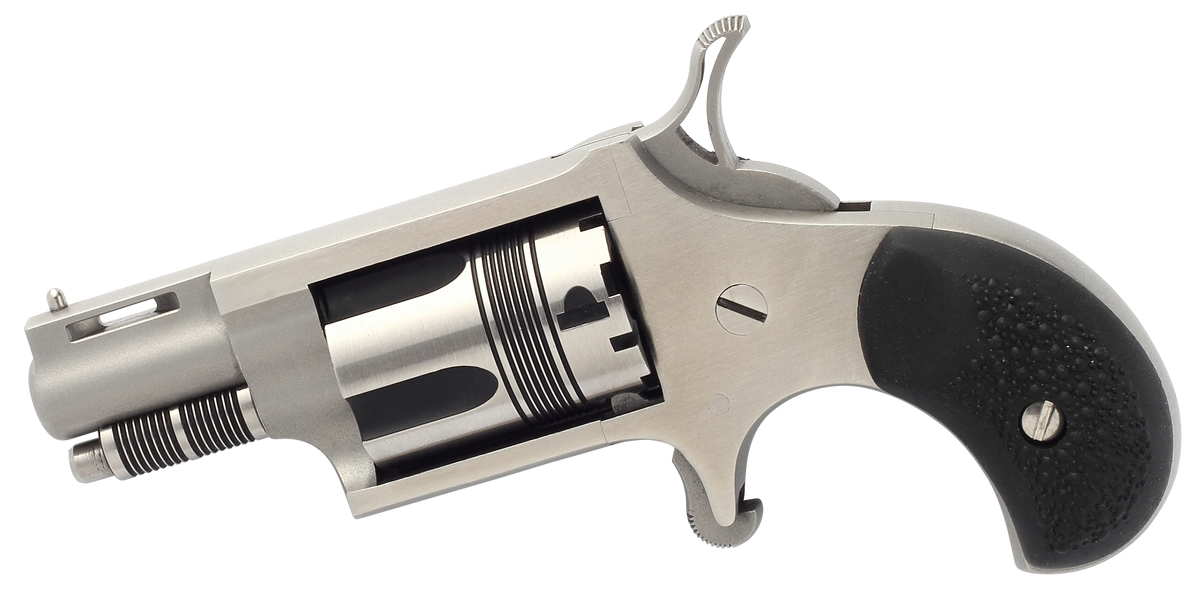 NAA Wasp 22 LR 1.13" 5-Shot SAO Mini-Revolver - Black Pebbled Rubber Grip — view 2