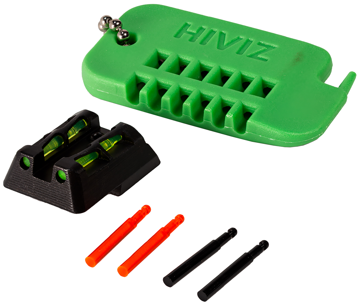 HiViz HKLW11 LiteWave H&K HK45/P30/VP9/VP40 Rear Sight Green/Red Fiber Optic - Black Steel Frame — view 2