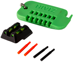 HiViz HKLW11 LiteWave H&K HK45/P30/VP9/VP40 Rear Sight Green/Red Fiber Optic - Black Steel Frame — view 2