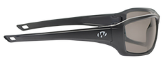 Walkers Game Ear IKON Forge Ballistic Eyewear Smoke Gray Lens Matte Black Full Wraparound Frame — view 2