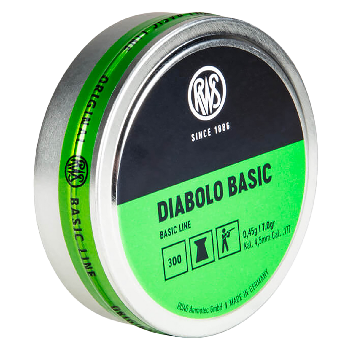 Umarex USA RWS Diabolo Basic .177 Cal 7gr Wadcutter Lead Airgun Pellets 300/Box — view 2
