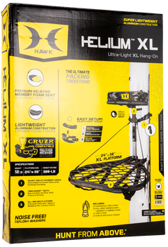 Hawk Helium XL Hang-On Treestand 24" x 30" Aluminum Gray Powder Coated - 300 lb Capacity — view 2