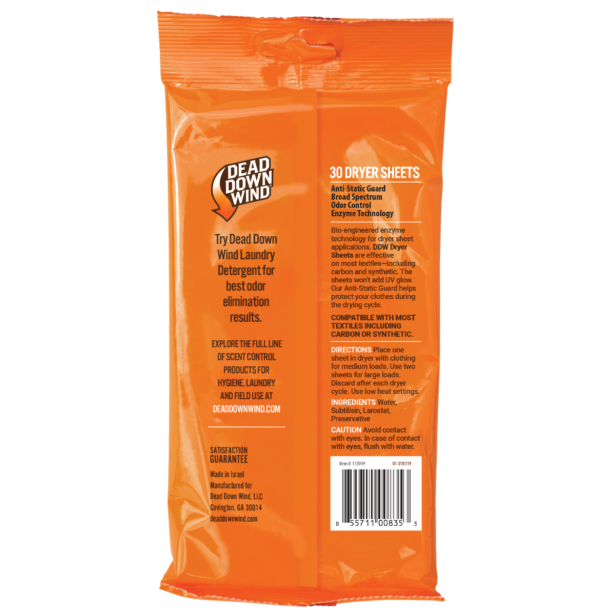Dead Down Wind Dryer Sheets 30-Count Odor Eliminator Odorless — view 2
