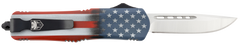 CobraTec Knives FS-3 American Flag Medium 3" OTF Drop Point D2 Steel US Flag Aluminum Cerakote Handle — view 2