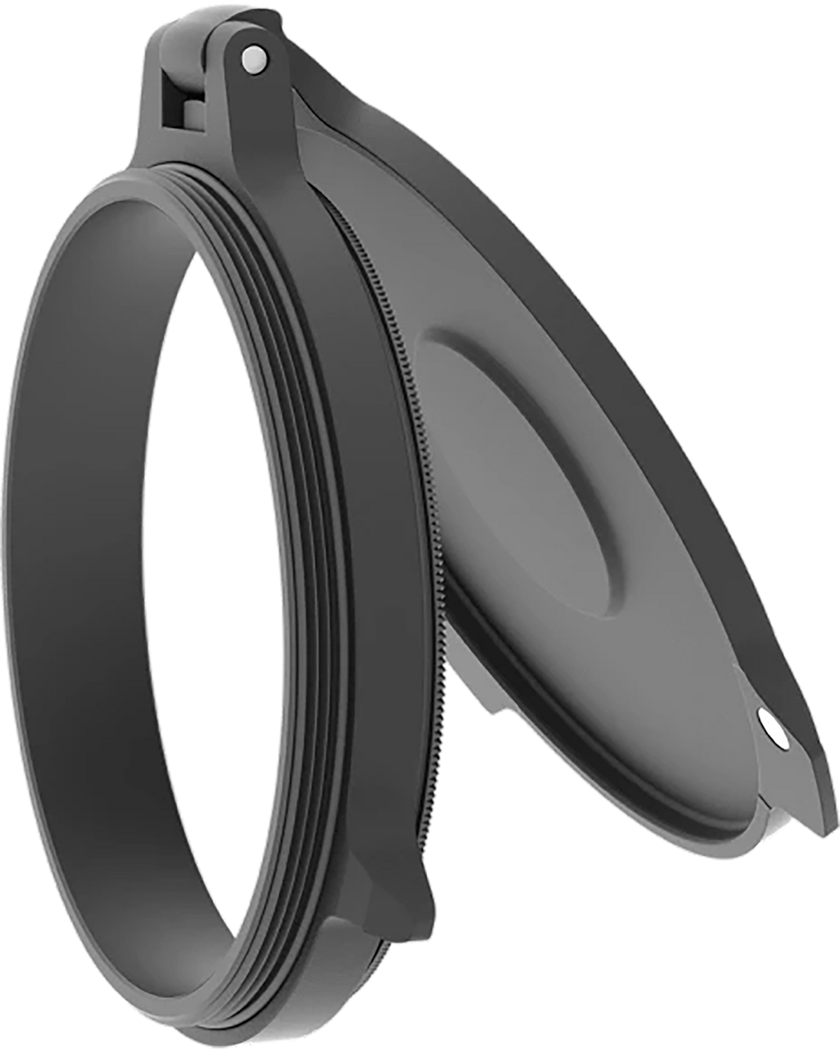 Leupold Alumina Flip-Back Lens Cover 56mm Objective Matte Black Aluminum — view 2