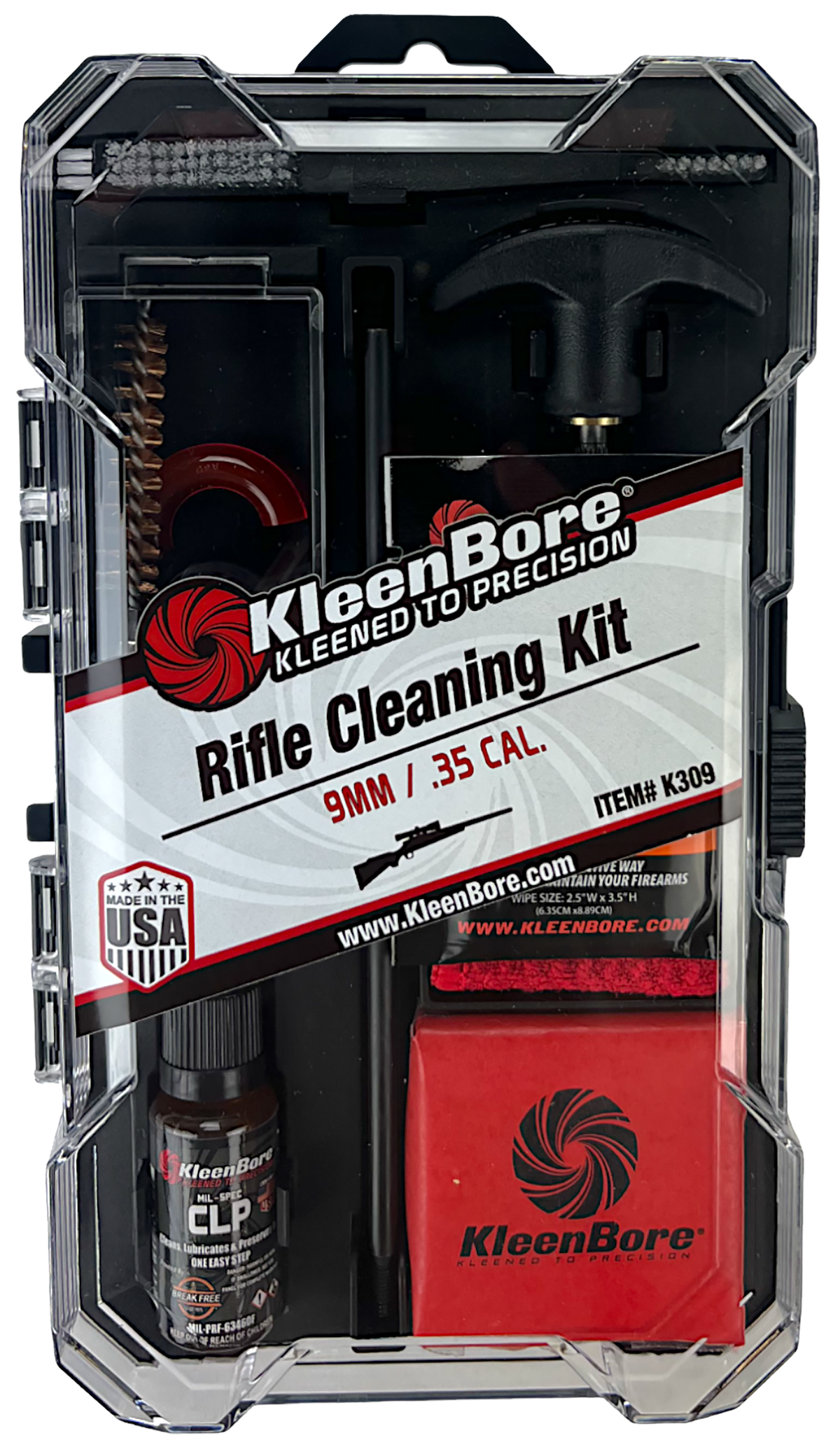 Kleen-Bore K309 Rifle Classic Cleaning Kit 9mm/.35 Cal PCC Carbine — view 2