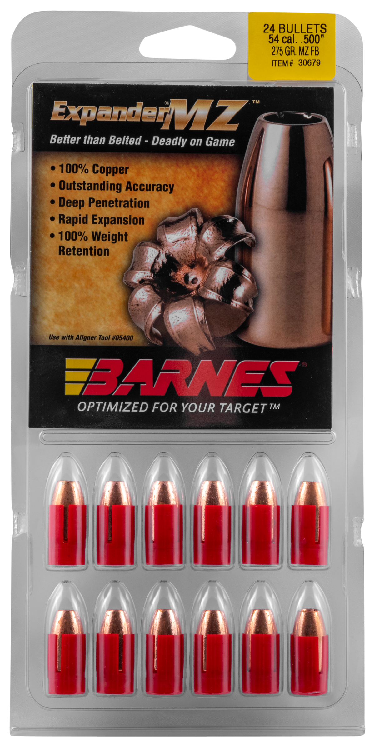 Barnes Bullets Expander MZ Muzzleloader 54 Cal 275gr HP 24/Box — view 2