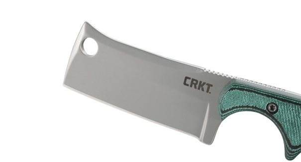 Columbia River 2383C Minimalist Cleaver 2.13" Fixed Plain Bead Blasted 5Cr15MoV SS Green/Black Resin Fiber Handle Knife — view 2