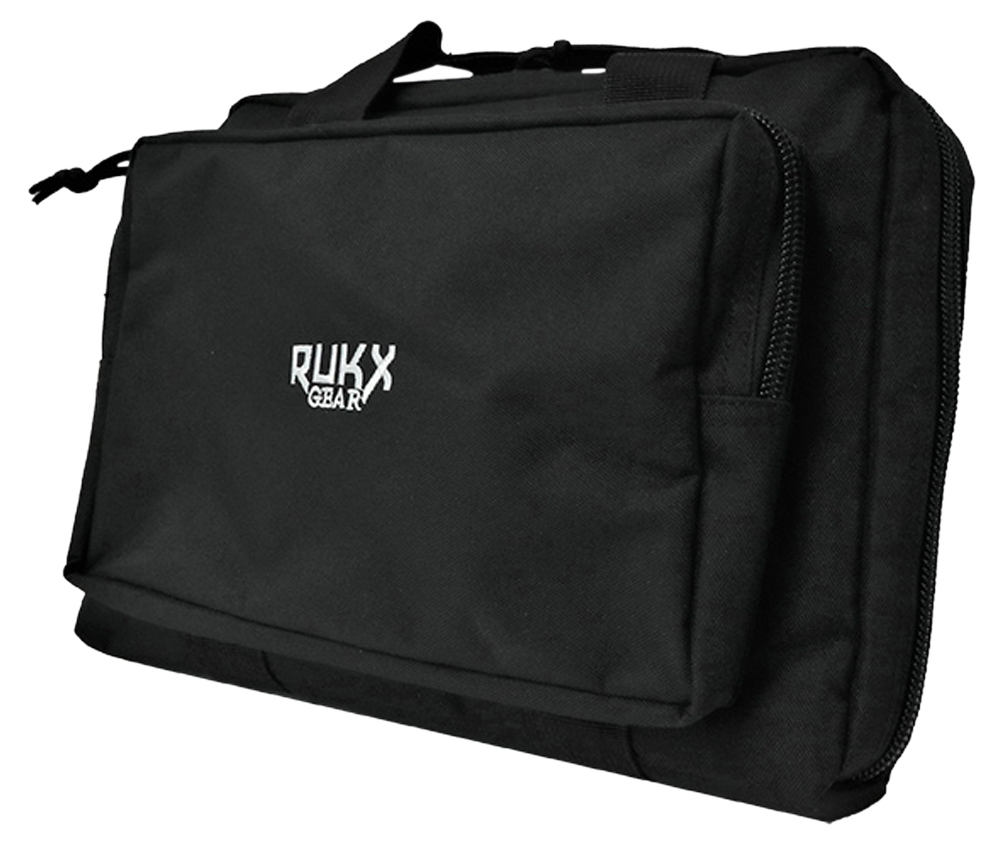 RUKX Gear Double Pistol Case Black 600D Polyester - Holds 2 Handguns — view 2