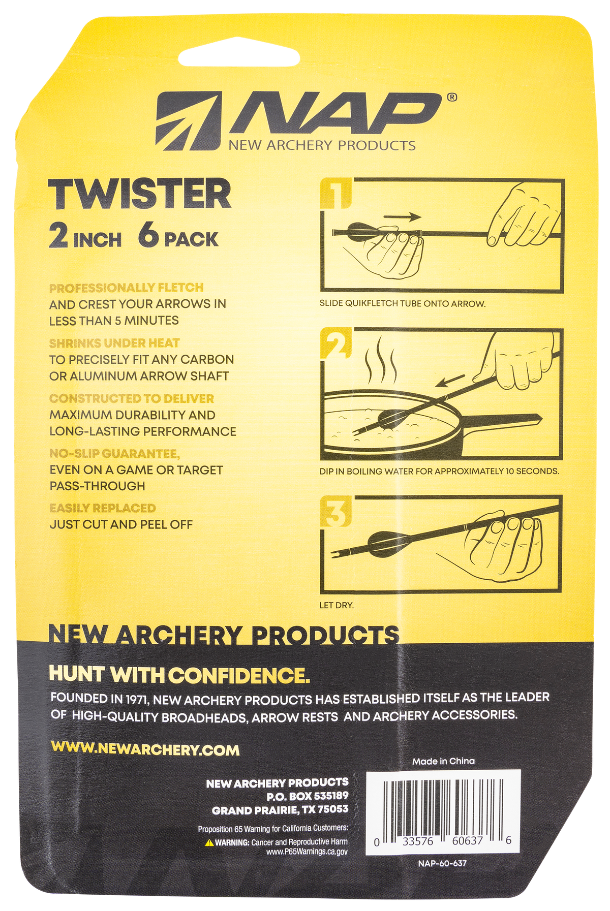 NAP Quickfletch Twister 2" White/Orange Fletching - 6 Pack — view 2