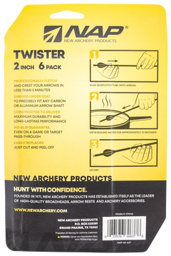 NAP Quickfletch Twister 2" White/Orange Fletching - 6 Pack — view 2