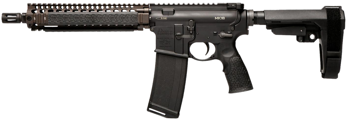 Daniel Defense DDM4 MK18 5.56x45mm NATO 10.30" Semi-Auto Pistol - SBA3 Brace - Black — view 2