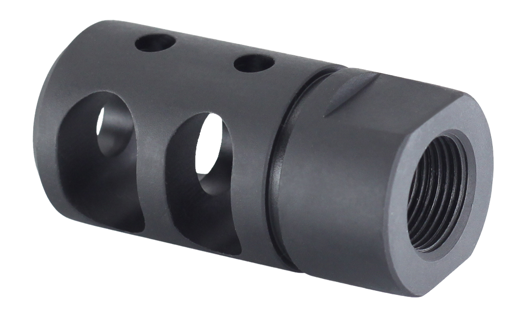 JE Machine Tech PS-MZ6 AR-15 .223/5.56 Muzzle Brake 1/2x28 Black — view 2