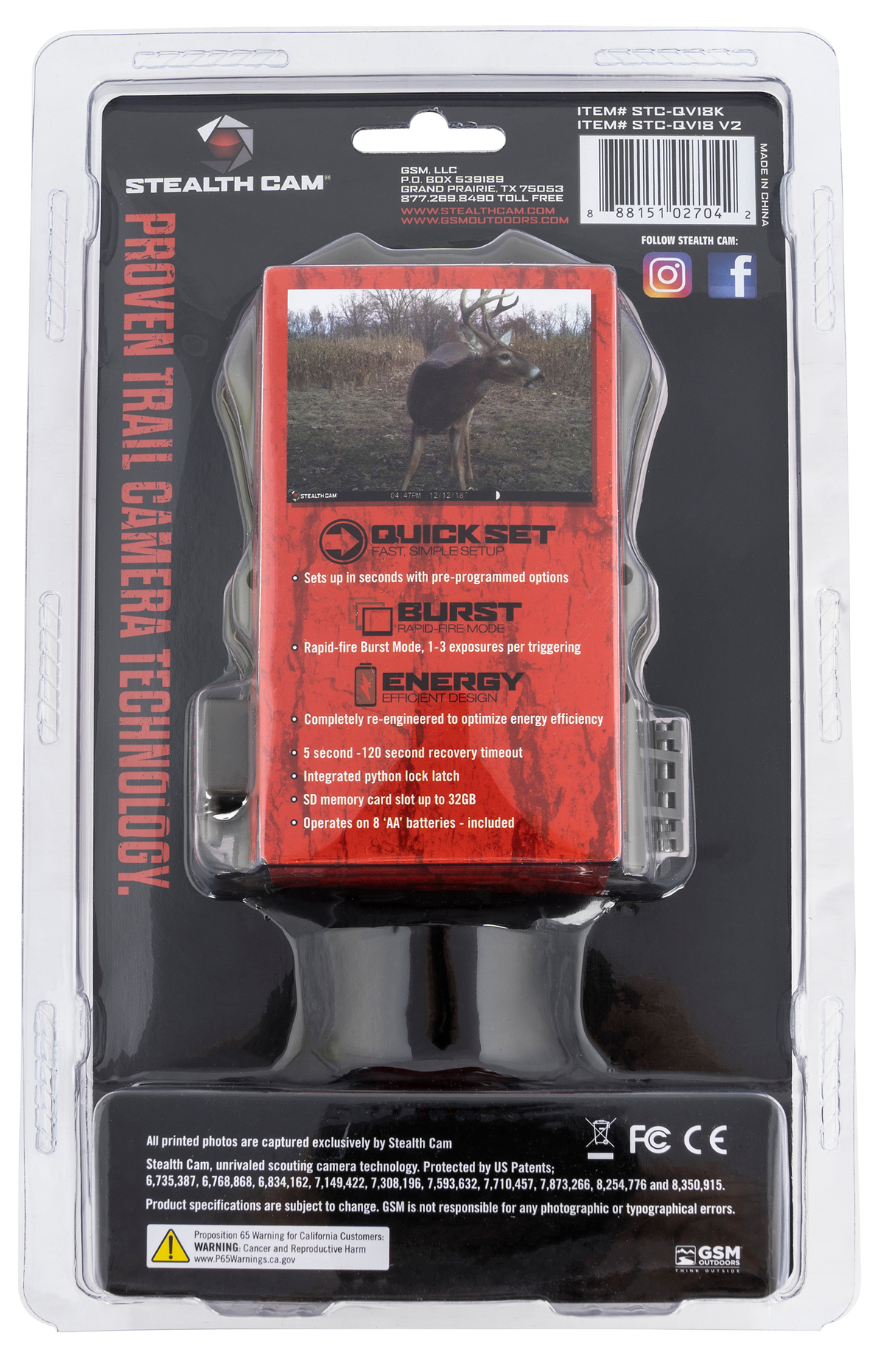 Stealth Cam QV18 Combo 18MP Low Glow Trail Camera - Brown — view 2