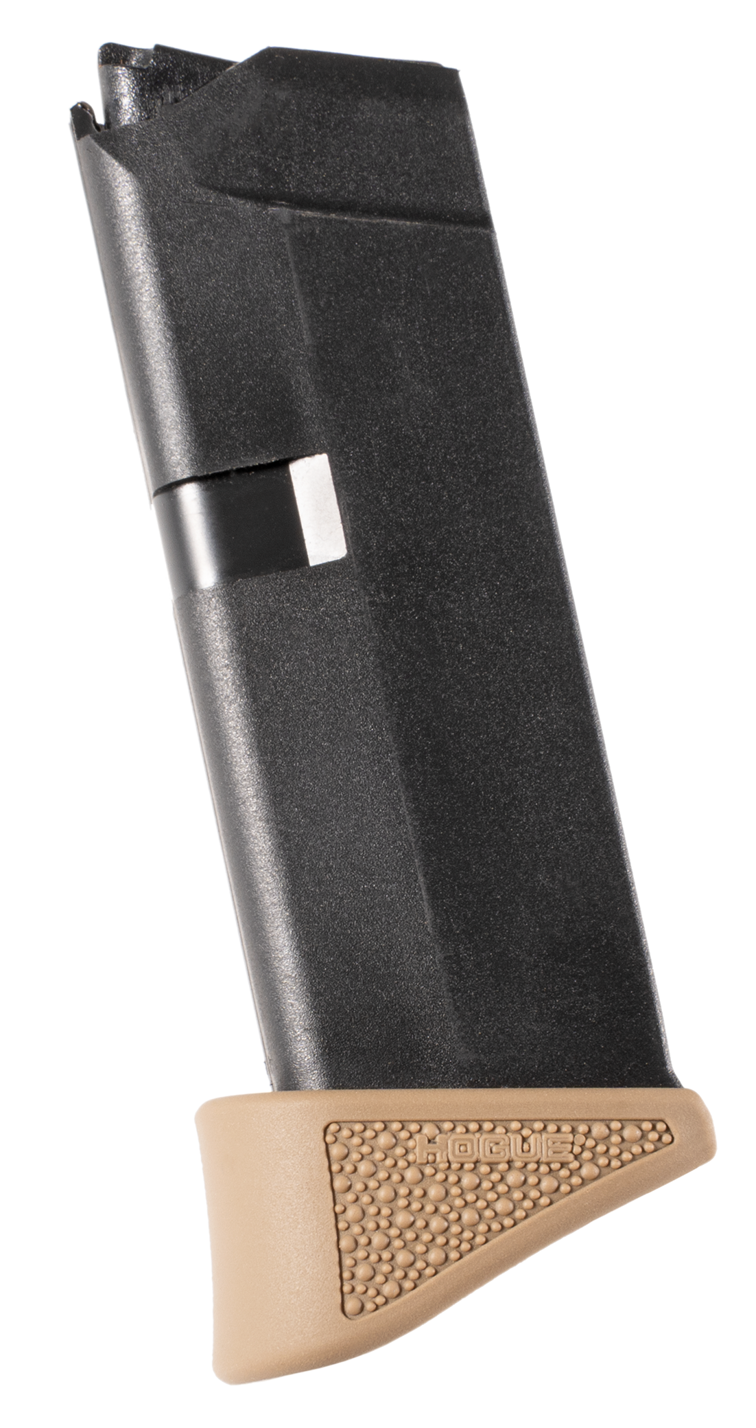 Hogue 18223 OverMolded Rubber Grip Extension Base Pad for Glock 42 .380 ACP 6-Rd - FDE — view 2