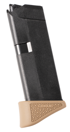 Hogue 18223 OverMolded Rubber Grip Extension Base Pad for Glock 42 .380 ACP 6-Rd - FDE — view 2