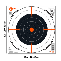 EZ-Aim 15334100 Bullseye Paper Hanging Target 12" x 12" Black/White - 100 Pack — view 2