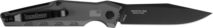 Kershaw Launch 7 3.75" Automatic Folding Clip Point Plain Black DLC CPM-154 - Gray Aluminum — view 2