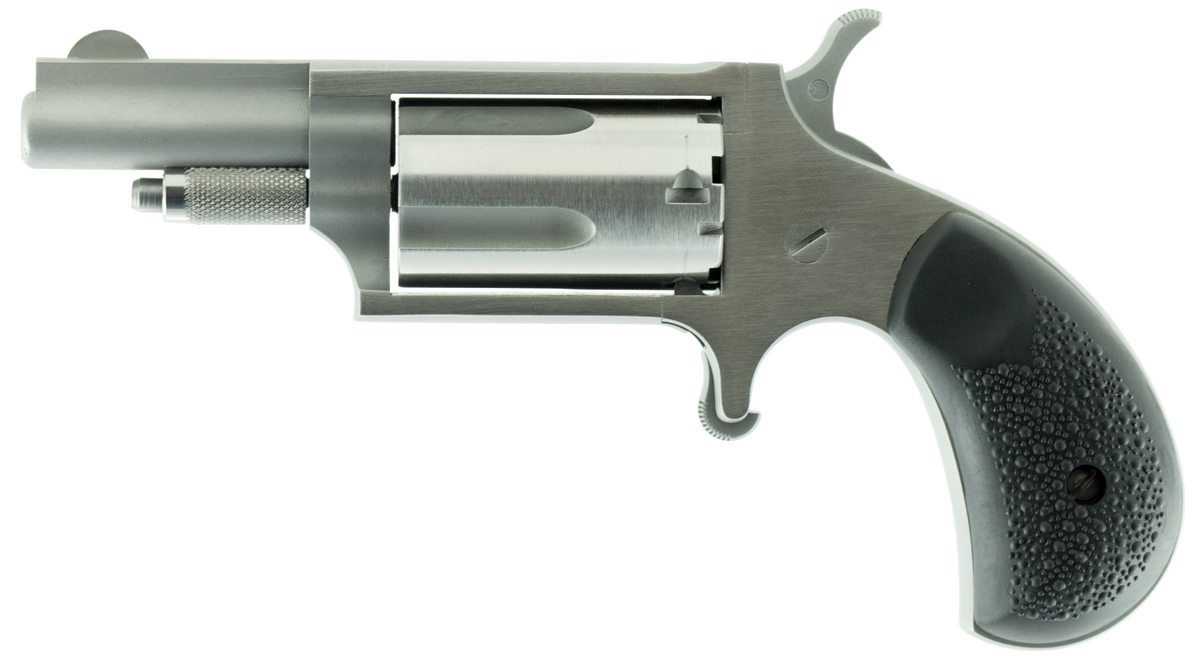 NAA 22MGRC Mini-Revolver 22 WMR 1.63" 5-Shot SAO - Stainless Steel, Black Rubber Grip — view 2