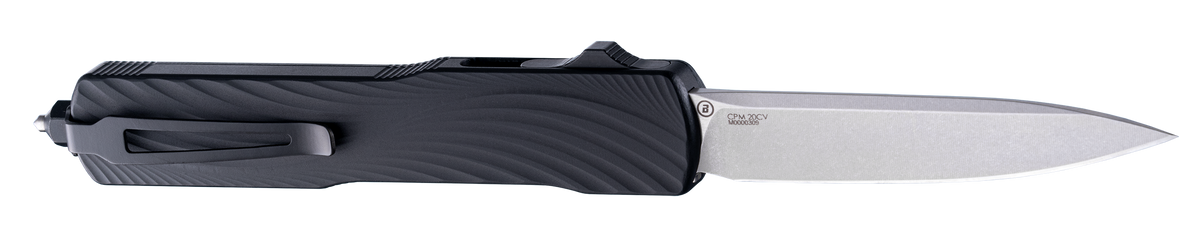 Hogue Counterstrike 3.35" OTF Drop Point Plain Stone Tumbled CPM 20V SS G-Mascus Black Aluminum/G10 — view 2
