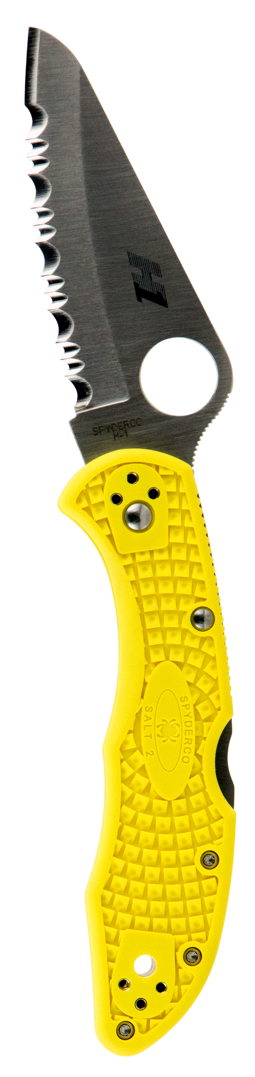 Spyderco Salt 2 Lightweight 3" H1 Steel Clip Point Serrated FRN Yellow Folding Knife — view 2