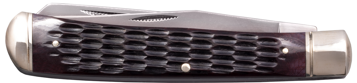 Cold Steel Trapper 3" Folding Plain Edge Clip/Spey 8Cr13MoV SS Brown Jigged Bone Handle — view 2
