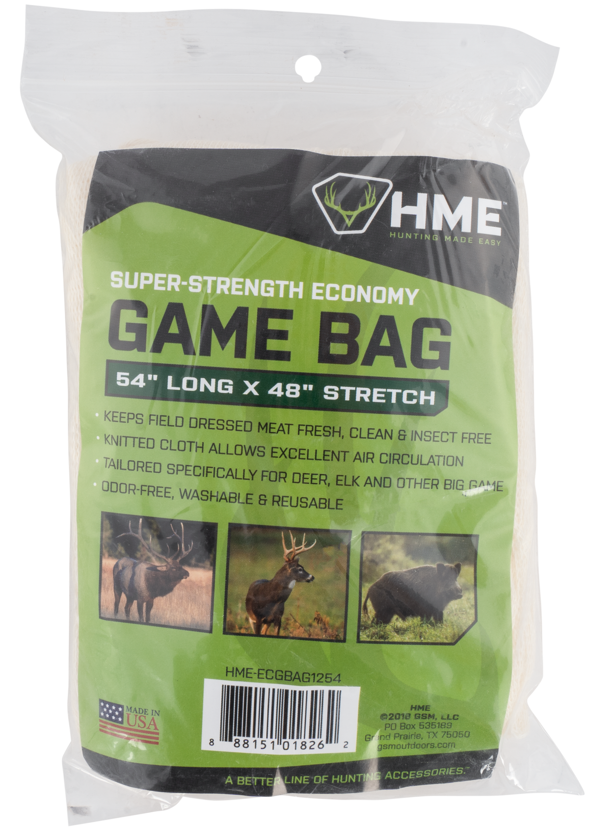 HME Econ Game Bag 12" x 54" Spun Poly Knit - Odor-Free Washable — view 2