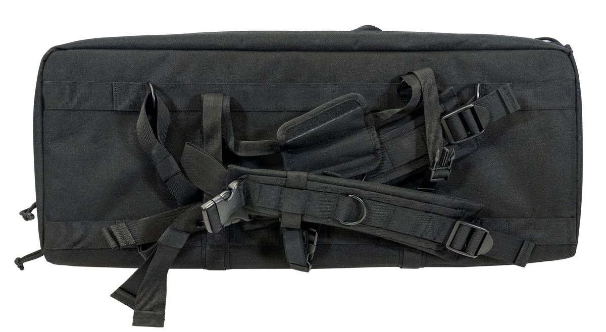 G*Outdoors DRC28 Double Rifle Case 28" Black 600D Polyester w/ 2 Pistol Sleeves & MOLLE Webbing — view 2