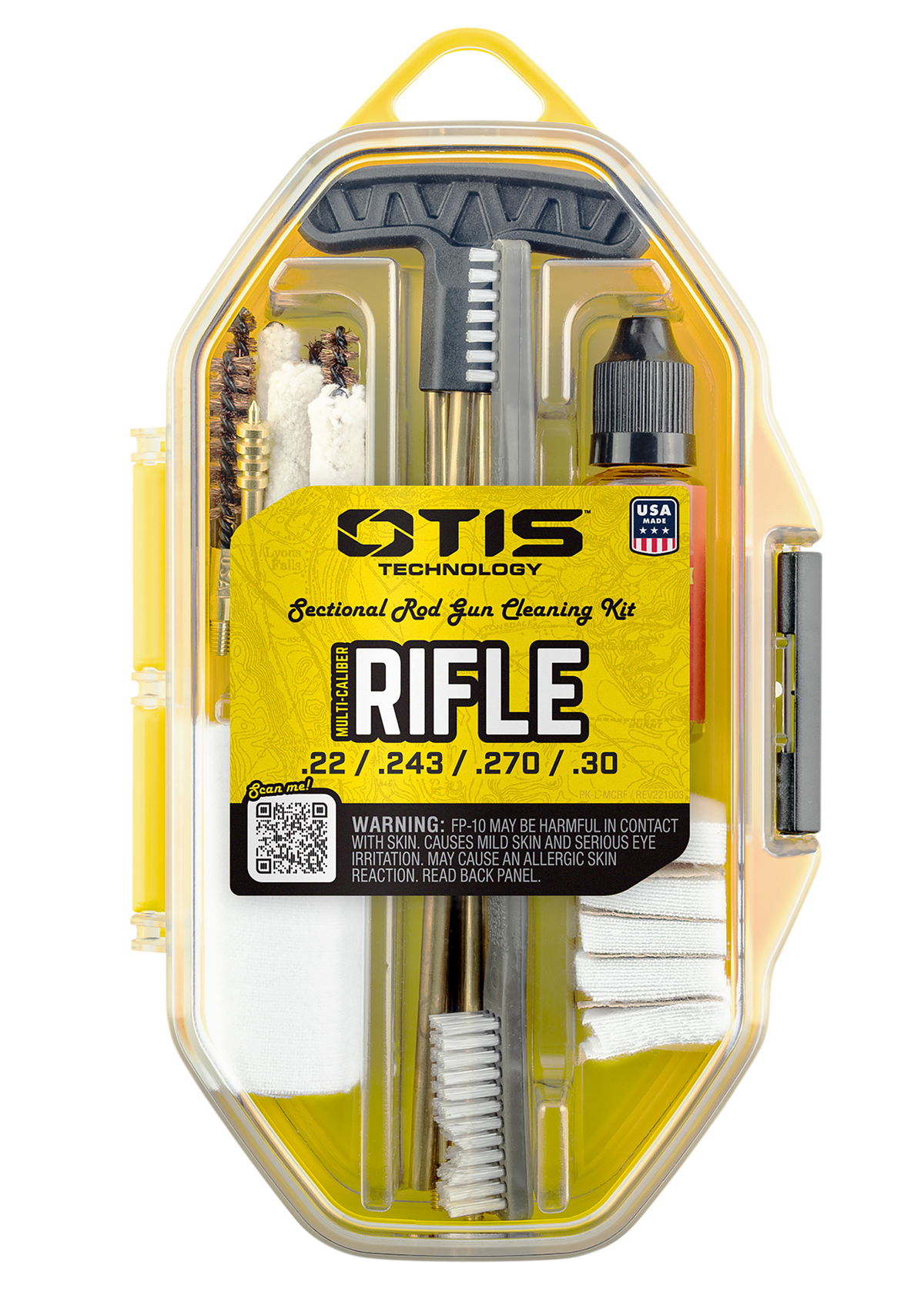 Otis Multi-Caliber Rifle Cleaning Kit .22-.30 Cal Bronze Brush - Includes FP-10 CLP — view 2