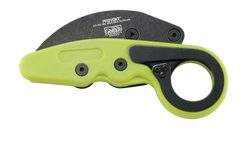 Columbia River Provoke Zap 2.47" Folding Hawkbill Plain 4116 SS Black Stonewash Green Grivory — view 2