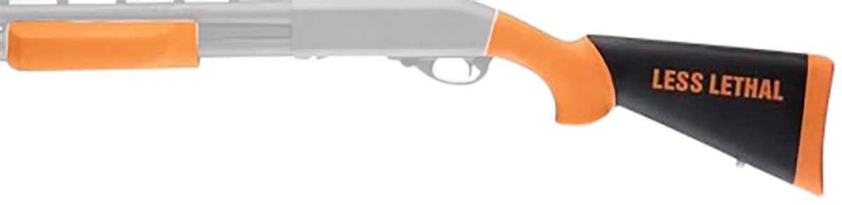 Hogue OverMolded Less Lethal Stock & Forend Combo Kit 12 Gauge Remington 870 Black/Orange — view 2